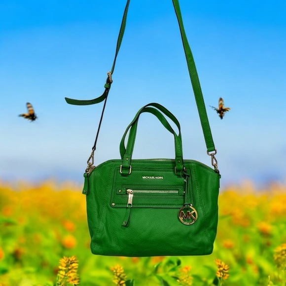 Michael Kors Gilmore Medium  Leather Satchel Bag Palm New - Picture 3 of 11